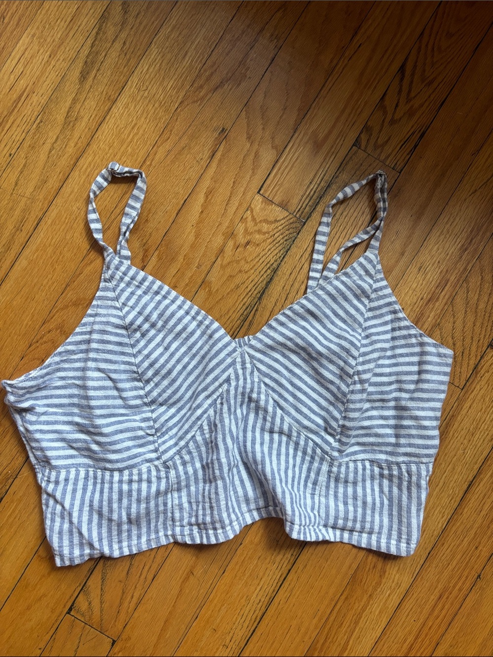 Universal Thread Striped Crop Tank - Blue & White